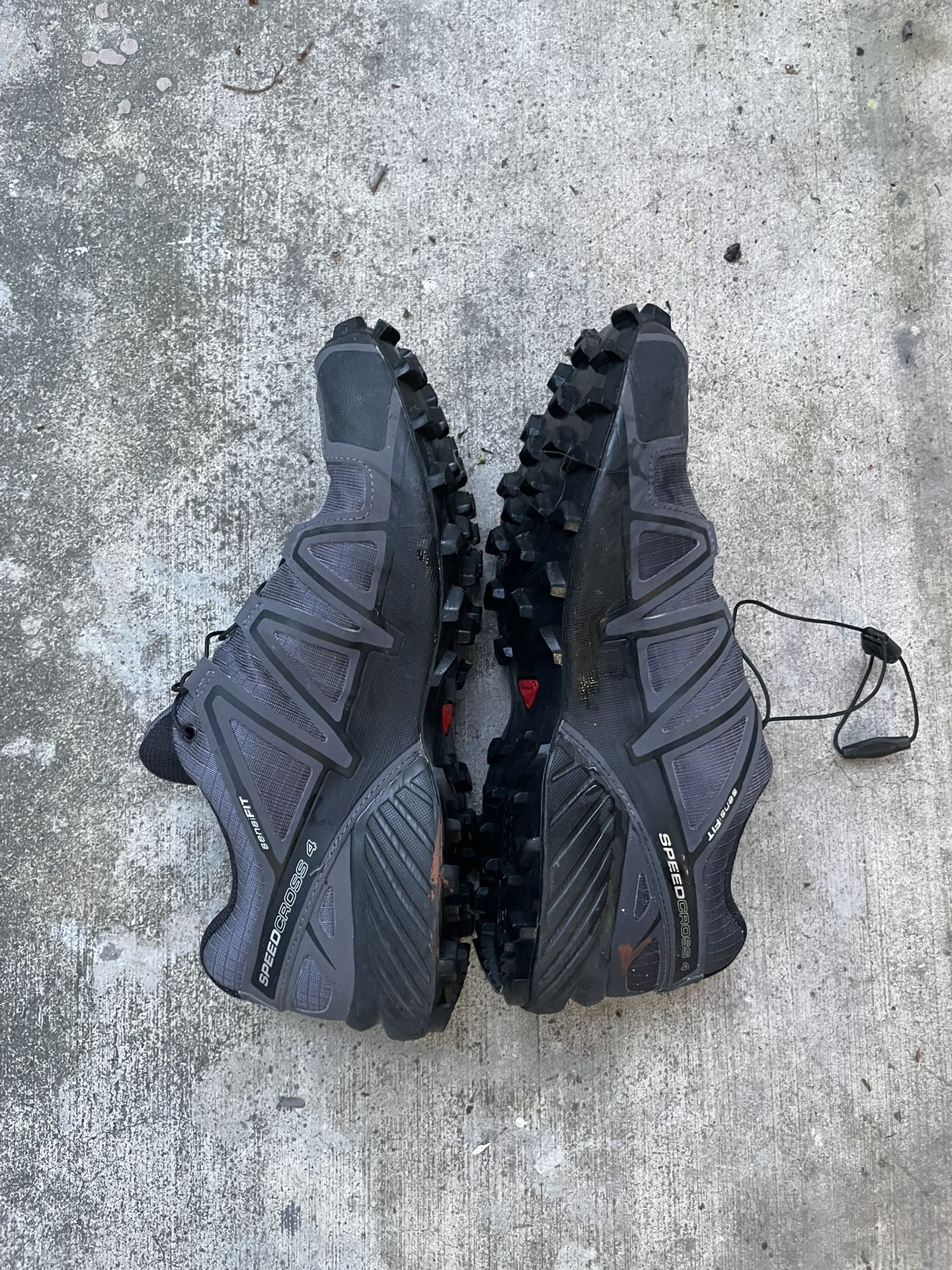 Salomon Mens Speedcross 4 Black Grey Trail Running Shoes Size 8.5 US