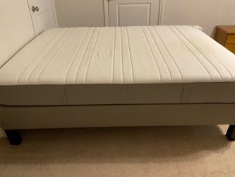 Queen size IKEA mattress and slat frame