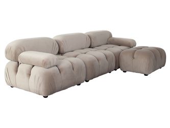 Paloma Mink Tan Velvet Modular Sectional  / 4-piece
