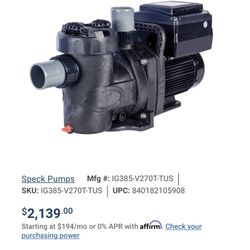 Speck 2.7hp Pool Pump 