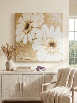 [60% OFF] 30x30 Neutral Daisy Canvas Art - Now $20 ($50 Value)