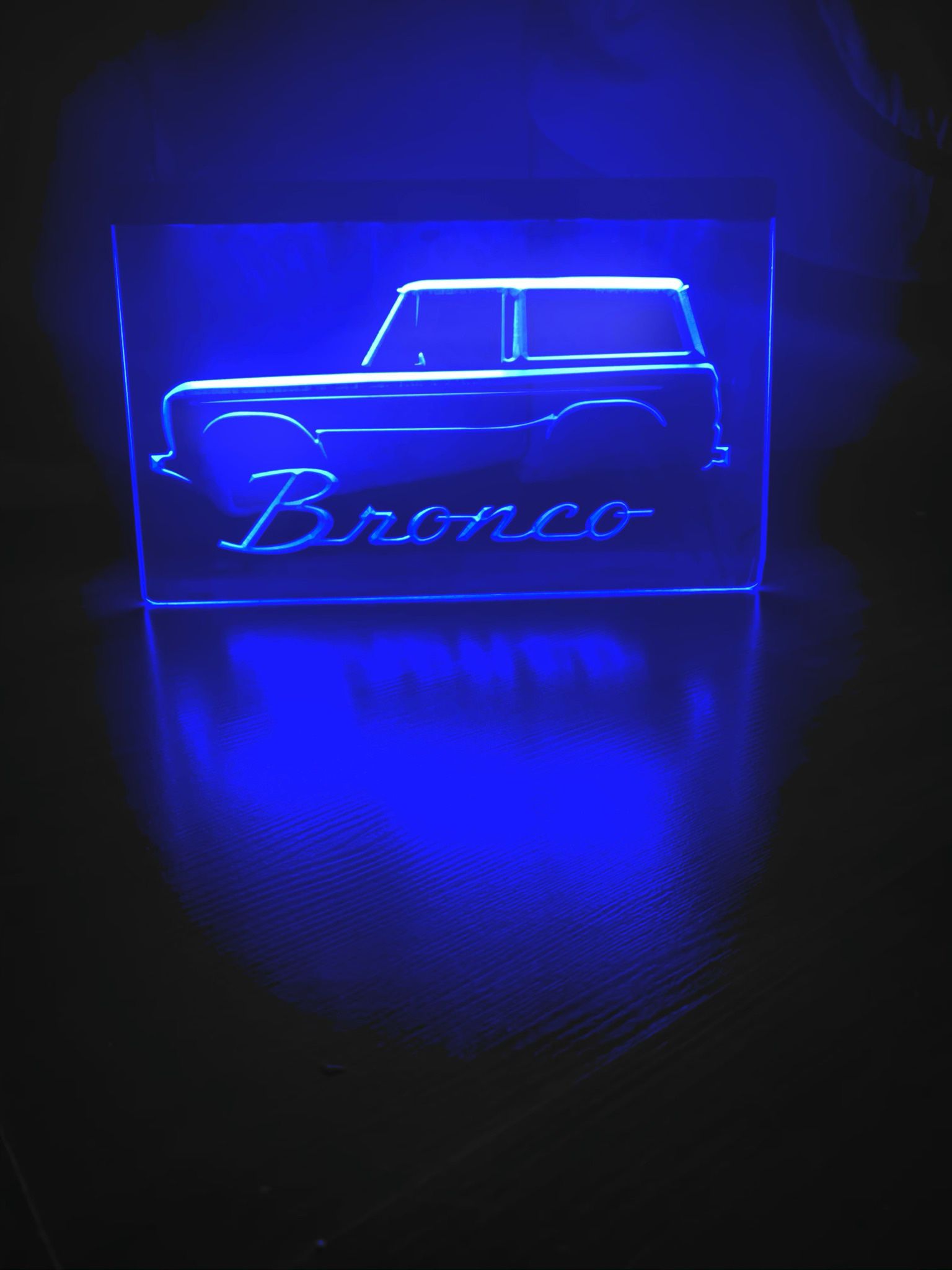 FORD BRONCO TRUCK LED NEON BLUE LIGHT SIGN 8x12