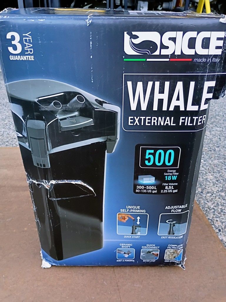 Sicce Whale 500 Aquarium Canister Filter 80-135 Gal (390 gph)