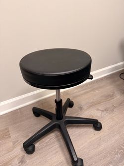 Black Adjustable Rolling Stool