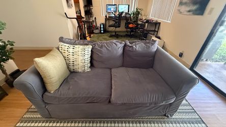 Gray Fabric Two-Seat Sofa