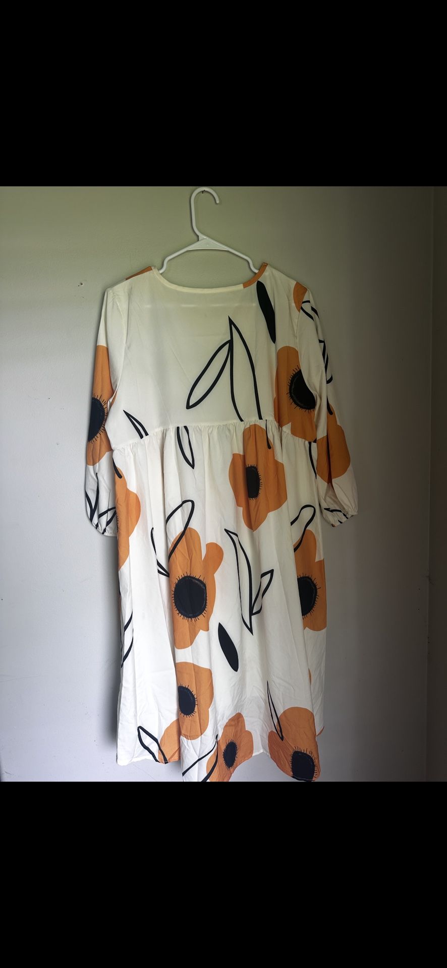 Floral White and Yellow Dress