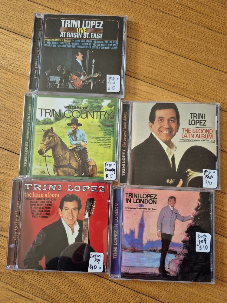 Trini Lopez CDs, $5 -$10