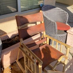 Wooden/Leather Rocking Chair 