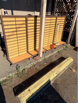 Rolling Slat Wall Retail Shelves