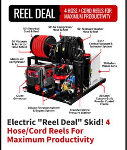 “Automotive Detailing, Skid Mount” Electric Reel Deal Deluxe Detail Pro Skid