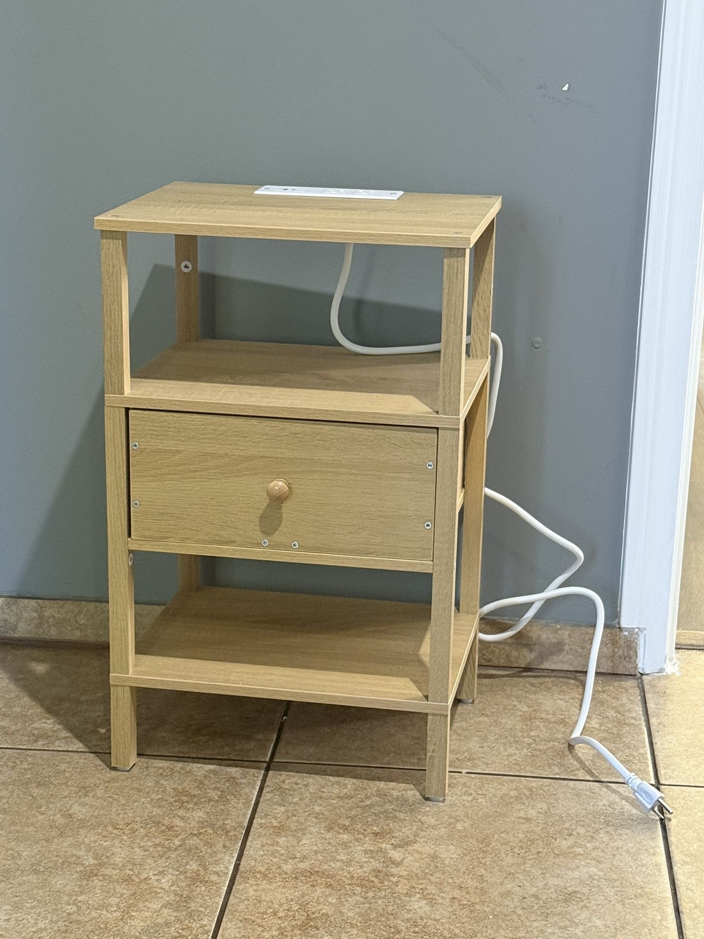 Small Nightstand With Charging Port