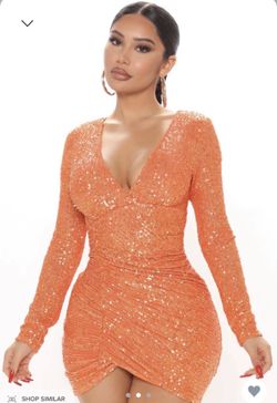 Orange Sequins Dress