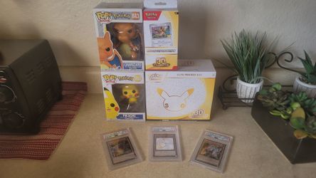 Pokemon 30th Anniversary ETB + Yu Gi Oh PSA 10 Cards + Dark Magician PSA 8
