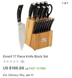 Emeril Lagasse 17-piece block set knives for Sale in Clackamas, OR