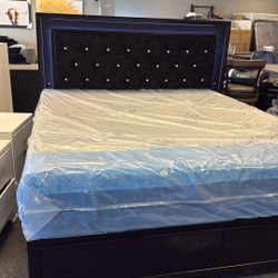 New  Black King Led  Bed frame 