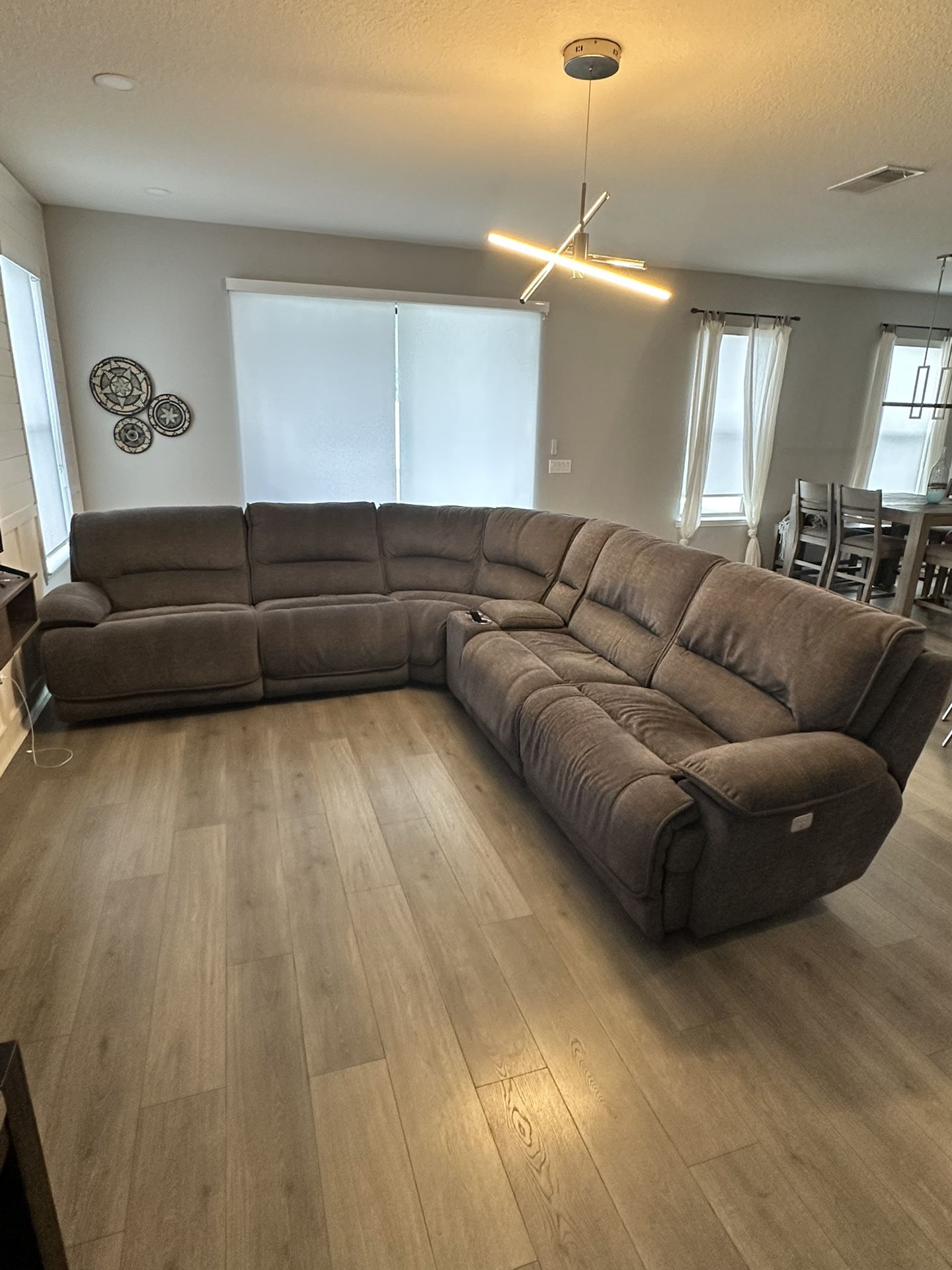 Olsen Dual-Power Reclining Sectional with USB Charging Ports