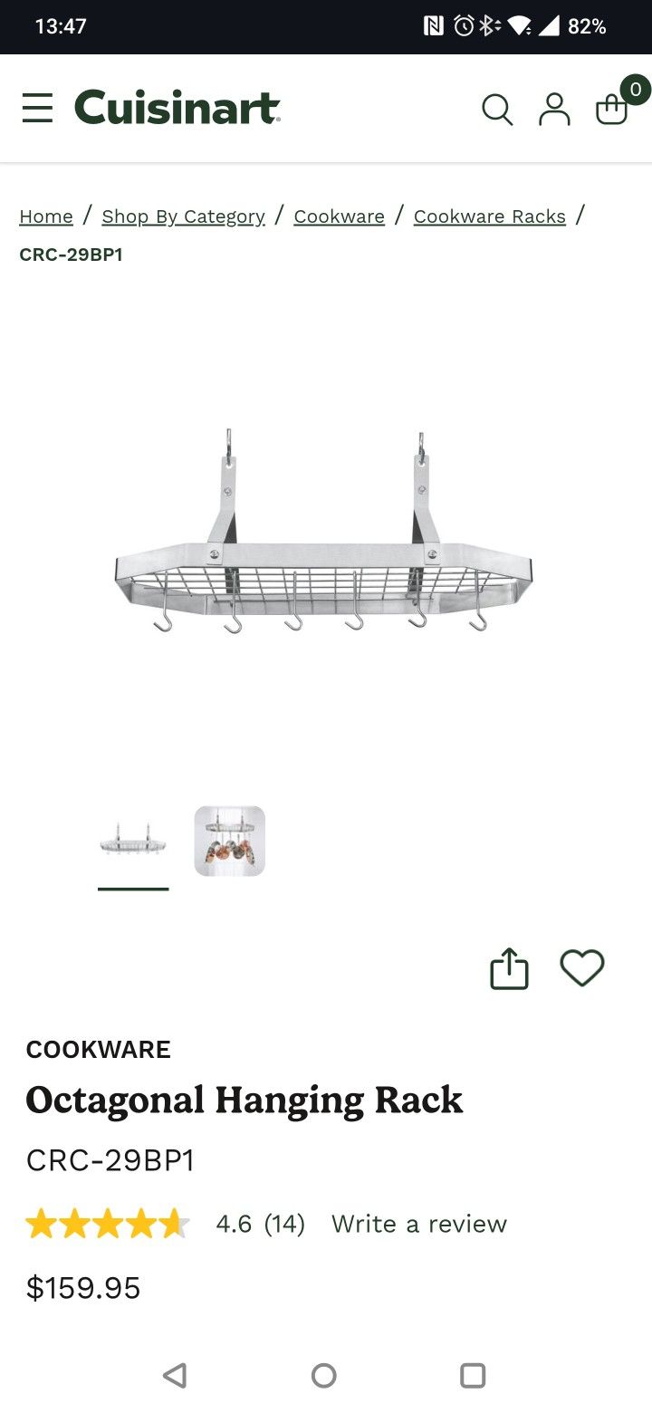 Cuisinart Hanging Pot Rack New In Box Retails $159