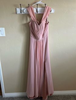 Long blush pink women's corset dress