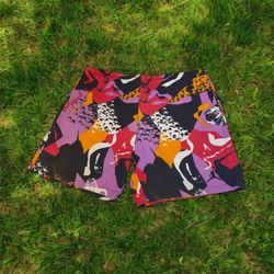 Rare Nike Jordan Vintage 90s Mens Colorful Aqua All Over Print Shorts
