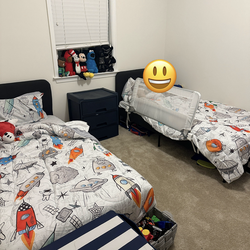 SLATTUM Upholstered bed frame, Vissle dark gray, Twin