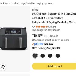 Ninja foodie XL two basket air fryer