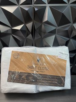 6 Pack White Table Cloth Rectangle 60X102 Inch -NEW (3494/2)
