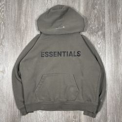 Fear of God Essentials Hoodie Olive Green Pullover Sweatshirt Size M