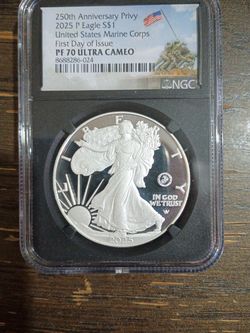 2025P United States Marine  Silver Eagle