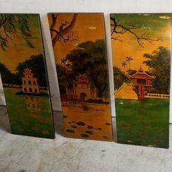 Oriental pictures, set of 4
