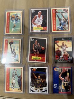 Basketball Cards - Reggie Miller, Kevin Garnett, Carmelo Anthony