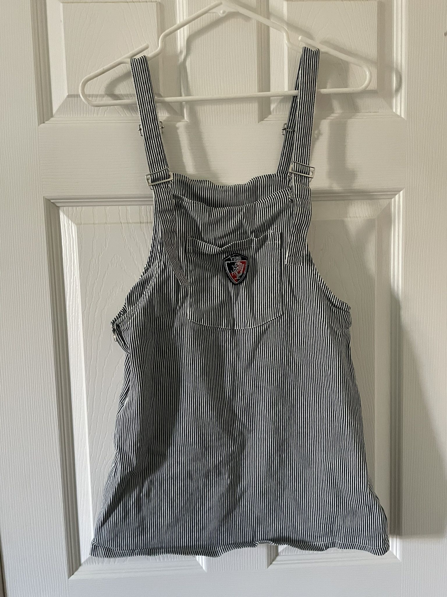 Girls Large (12-14) Overall Dress With Pockets