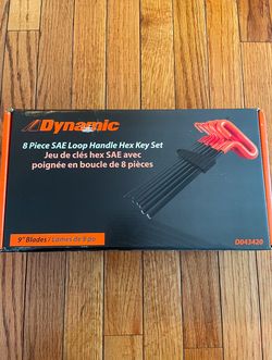 Dynamic Tools 8-piece SAE Hex Key Set with 9-inch Long Loop Handles