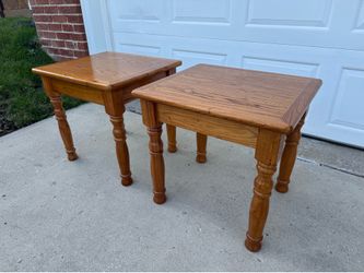 Two oak side tables. Night stands, sofa lamp tables
