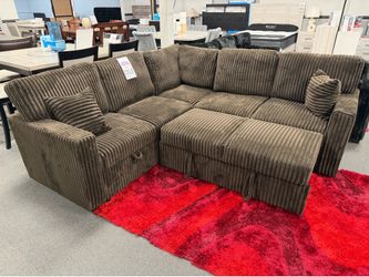 Brown Sofa Sectional W/ Pull Out Sleeper