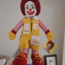 1984 Ronald McDonald Plush Doll, Vintage McDonald's 15”