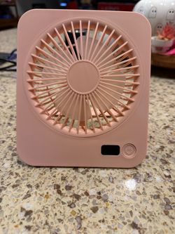 Pink Mini Desktop Fan