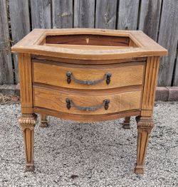 Small Old School Wood Side Table Perfect For A DIY Project