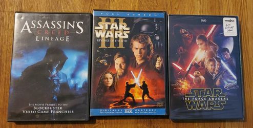 Star Wars Episode 3, 7, & Assasin's Creed Lineage Movie