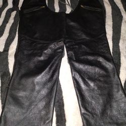Mens Vintage Black Leather Chaps