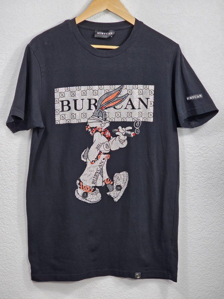 Burycan Paris, Bugs Bunny, Rhinestone, Black, Hustle, Money,T-shirt

