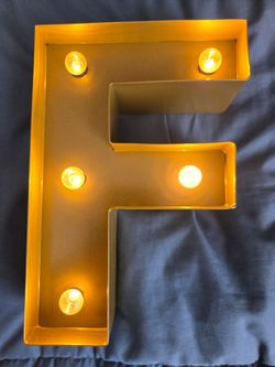 Letter "F" marquee light from Hobby Lobby please read