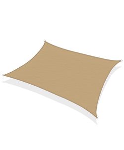 KHOMO GEAR Rectangular Sun Shade Sail 16 x 20 Ft UV Block Fabric - Tan - Beige