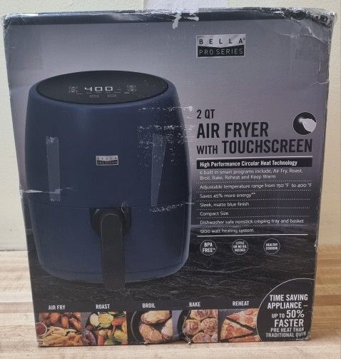 Bella Pro Series - 2-qt. Digital Air Fryer - Matte Blue