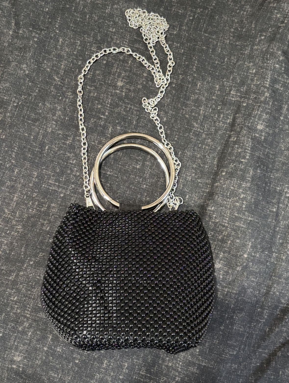 Jessica McClintock Womens Gwen Ball Mesh Ring Wristlet Pouch Clutch