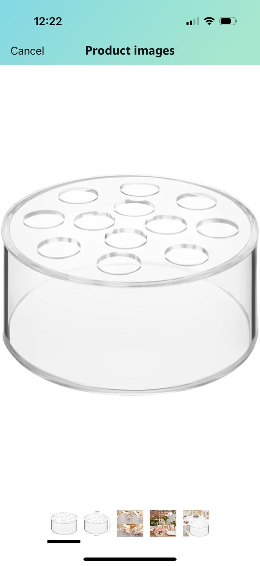 Clear Acrylic Flower Vase Circular Low Vase Leak-Proof