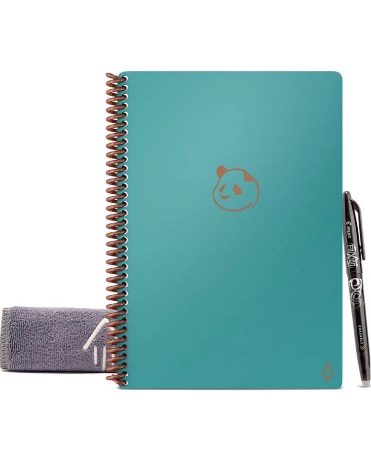 Rocketbook Panda Planner Smart Reusable Notebook Pages Executive 6"x8.8" Light Blue Teal