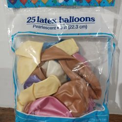 6 Packs Of 25 Count Latex Balloons New In Bags 