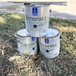 Sherwin Williams Paint - 3 Gallons - Brand New - Never Opened - Exterior Latex Enamel - Highest Quality Paint - Color Is Casa Blanca - House Paint