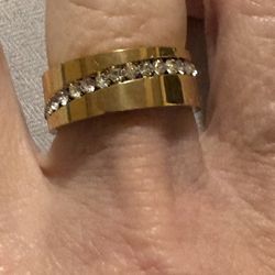 New CZ gold filled wedding band size 8