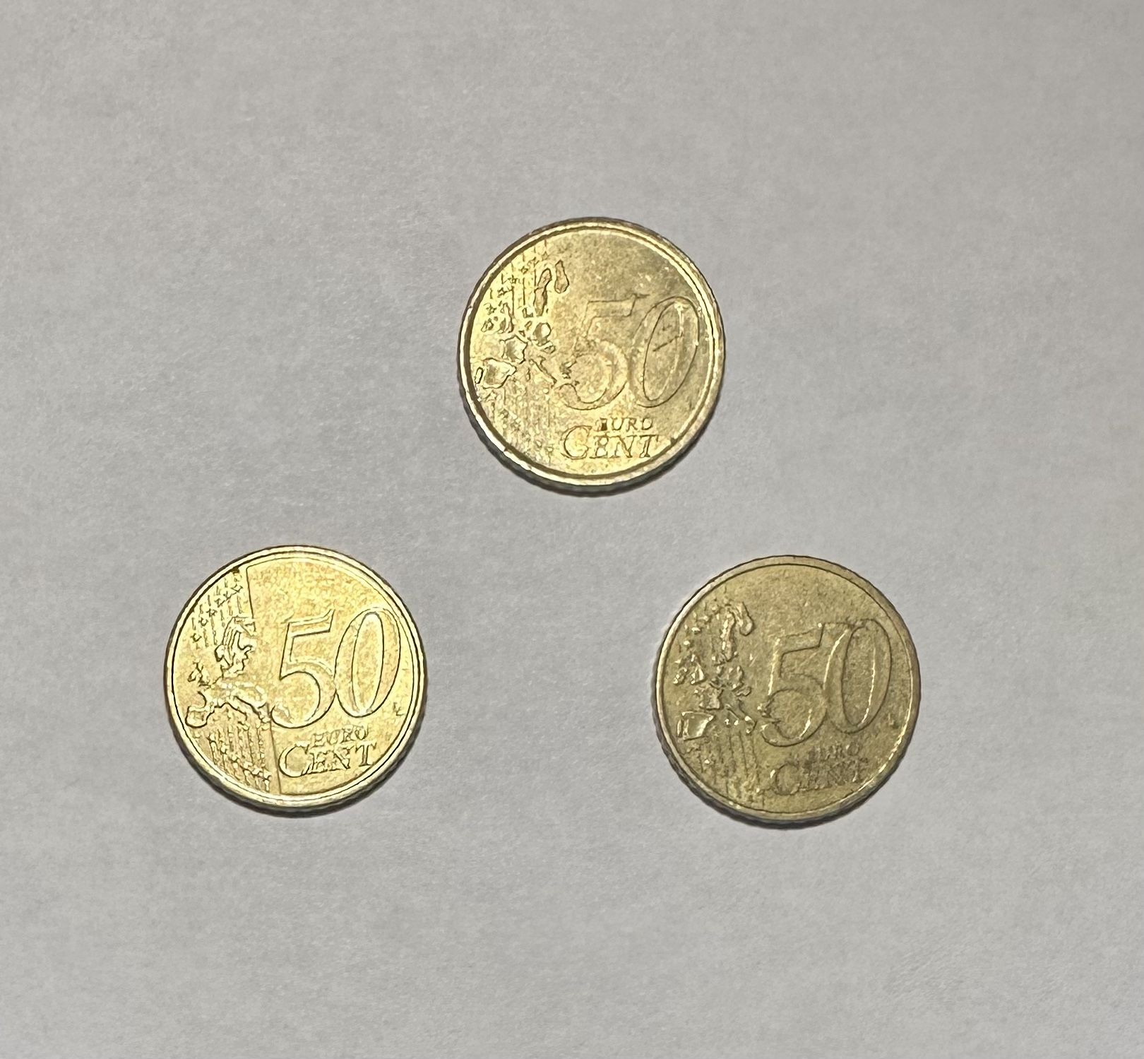 3x  0.50 Euro Coins